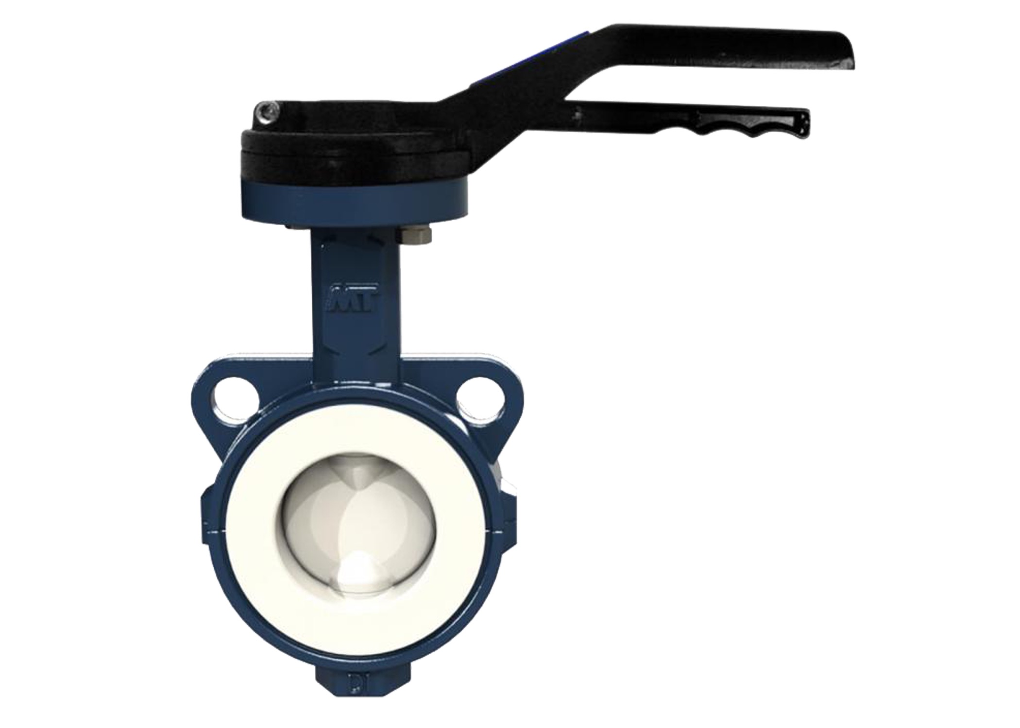 Válvula Tipo wafer Mariposa cuerpo de fundición disco de Acero Inoxidable cubierto de PTFE